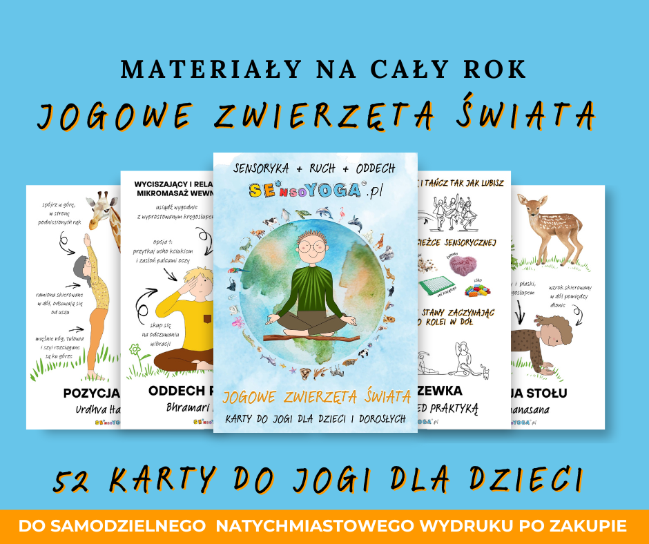 52 karty jogi dla dzieci i dorosłych do natychmiastowego wydruku