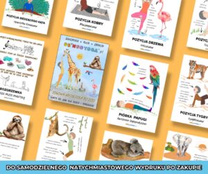 Karty do jogi dla dzieci i dorosłych "JOGOWA WYCIECZKA DO ZOO"