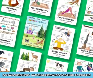 Karty do jogi dla dzieci i dorosłych "JOGOWE ZWIERZĘTA W LESIE, NA ŁĄCE I FARMIE"