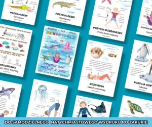 Karty do jogi dla dzieci i dorosłych "PODWODNY ŚWIAT ZWIERZĄT W JODZE"