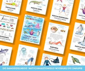 Karty do jogi dla dzieci i dorosłych "PODWODNY ŚWIAT ZWIERZĄT W JODZE"