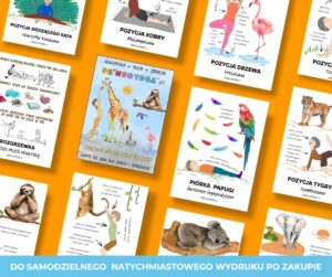 Karty do jogi dla dzieci i dorosłych "JOGOWA WYCIECZKA DO ZOO"